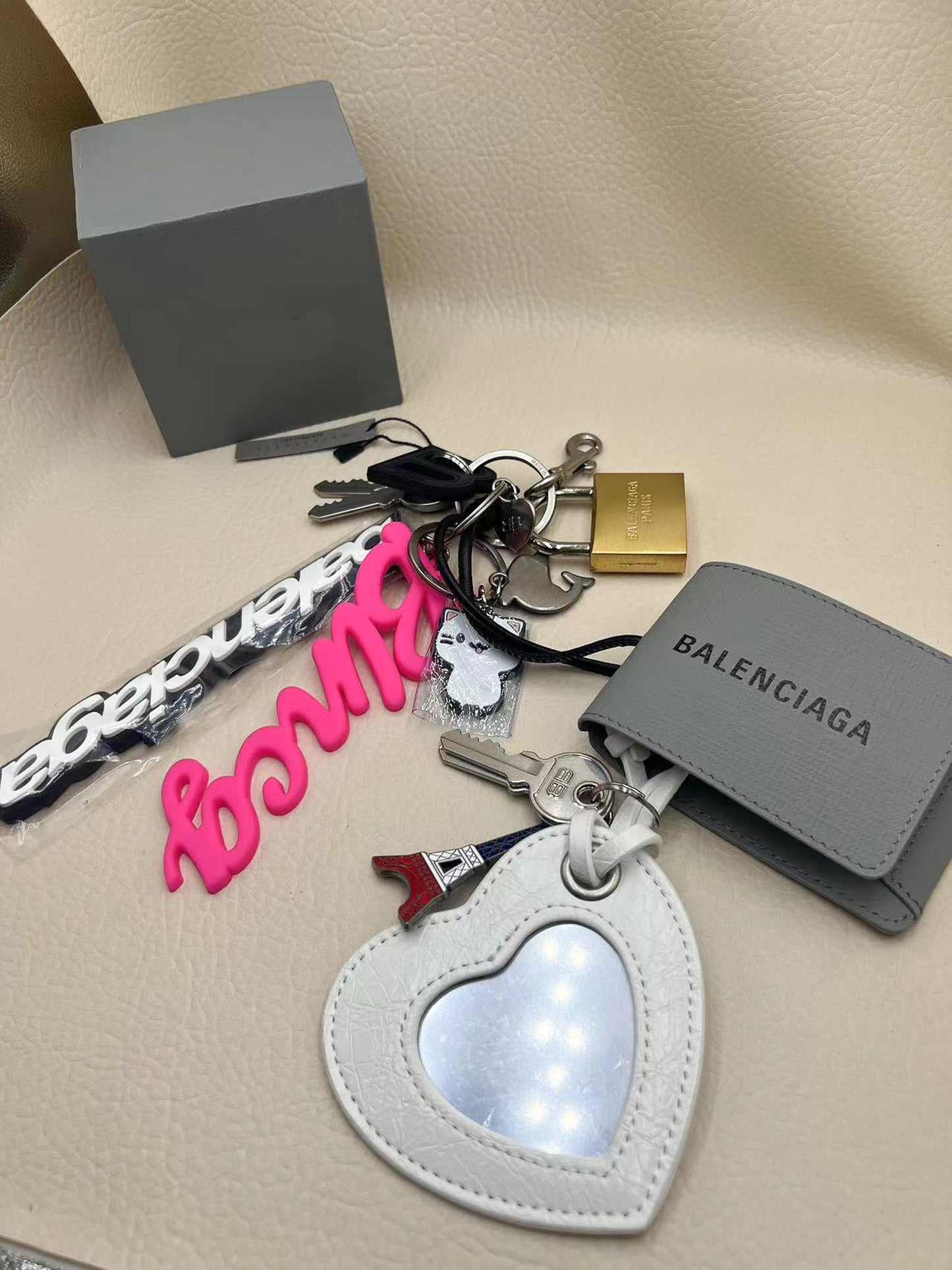 Rodeo Bling Bag charm & Key Chain Black heart charm