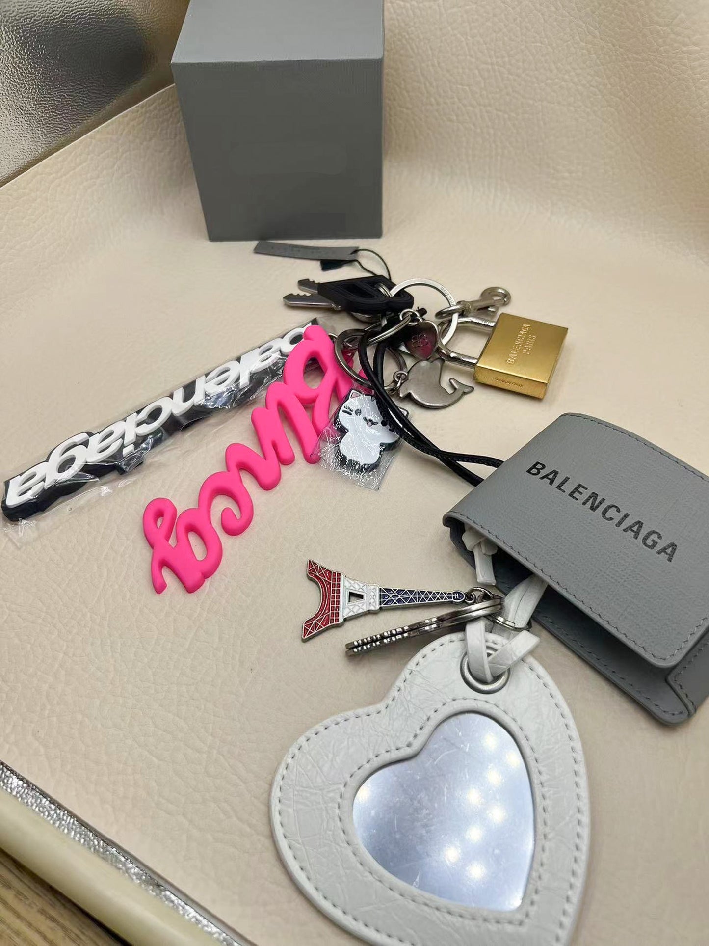 Rodeo Bling Bag charm & Key Chain Black heart charm