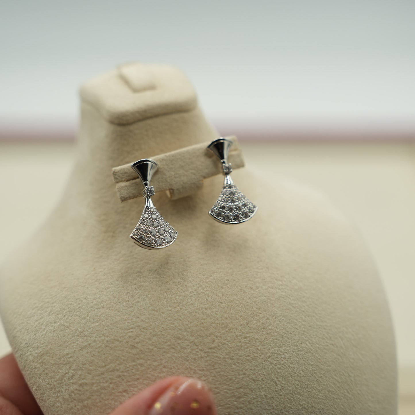 Divas Dream earrings 925 silver 18k white gold plated