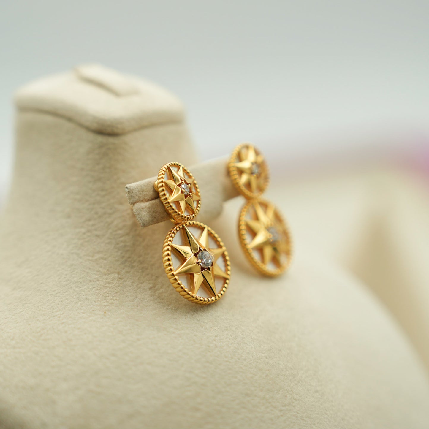 Celeste RDV Mother of pearl earrings 925 silver 18k gold plated