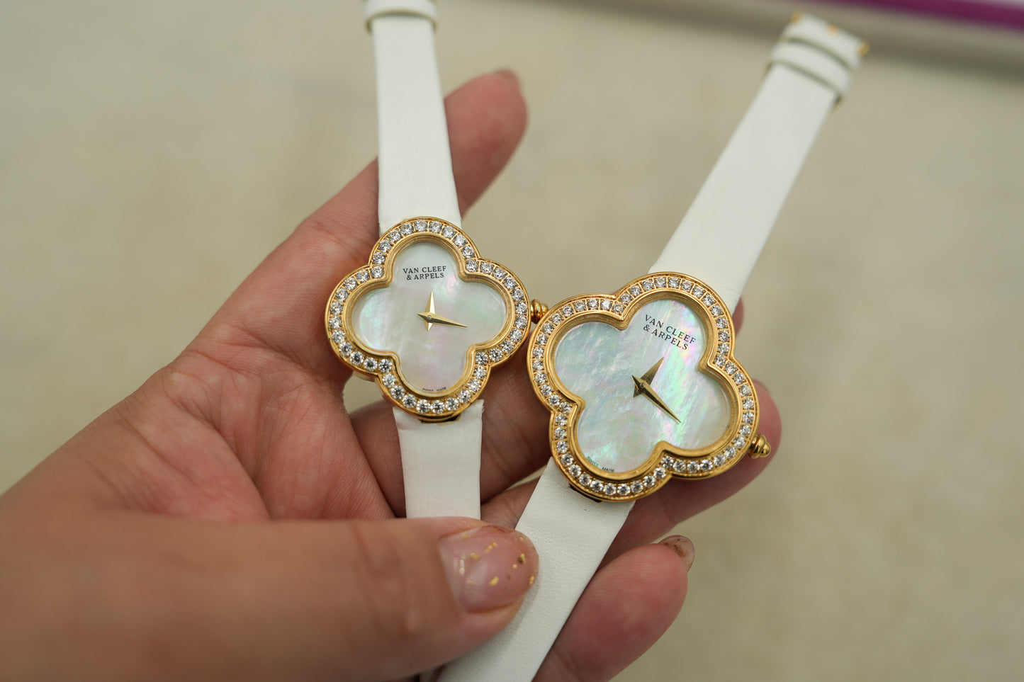 Lady Arpels Watch Bracelet Quartz Watch Clover watch CZ Dial