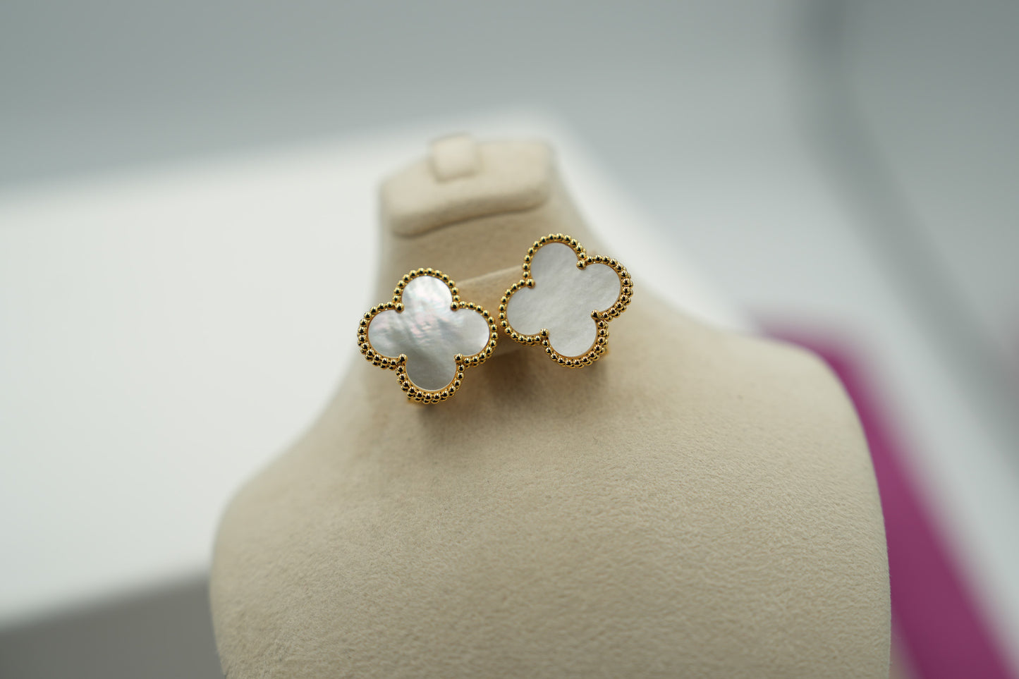 20mm Magic Clover earrings 925 silver 18k gold plated