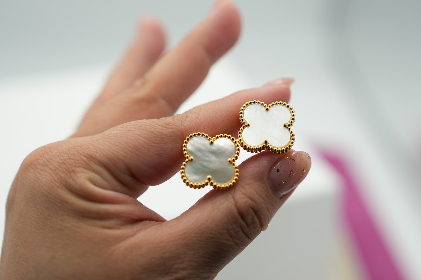 20mm Magic Clover earrings 925 silver 18k gold plated