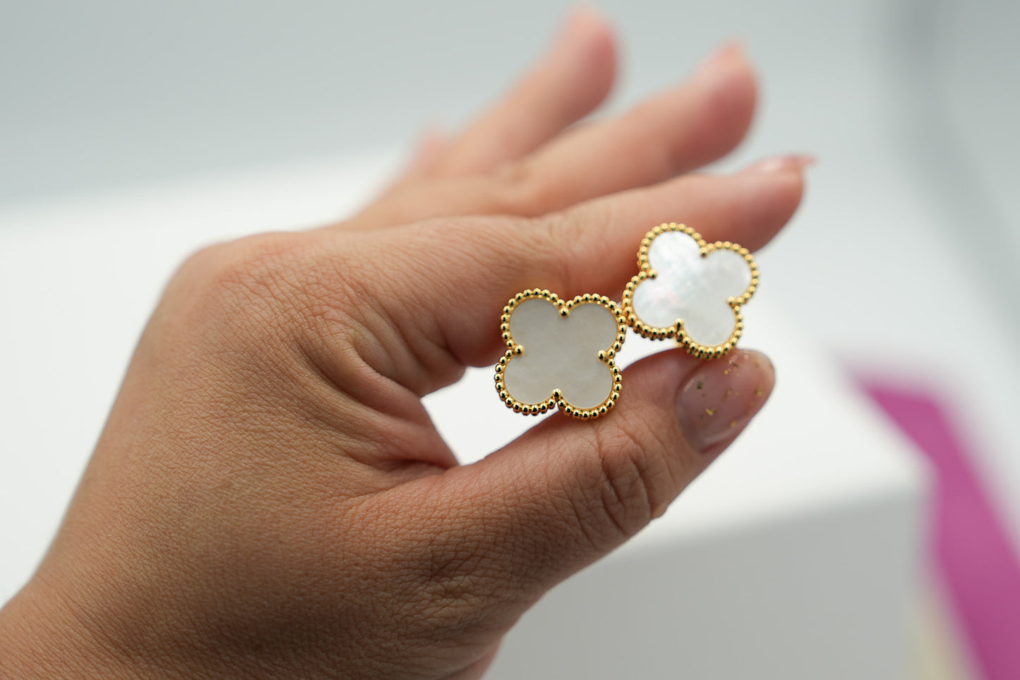 20mm Magic Clover earrings 925 silver 18k gold plated