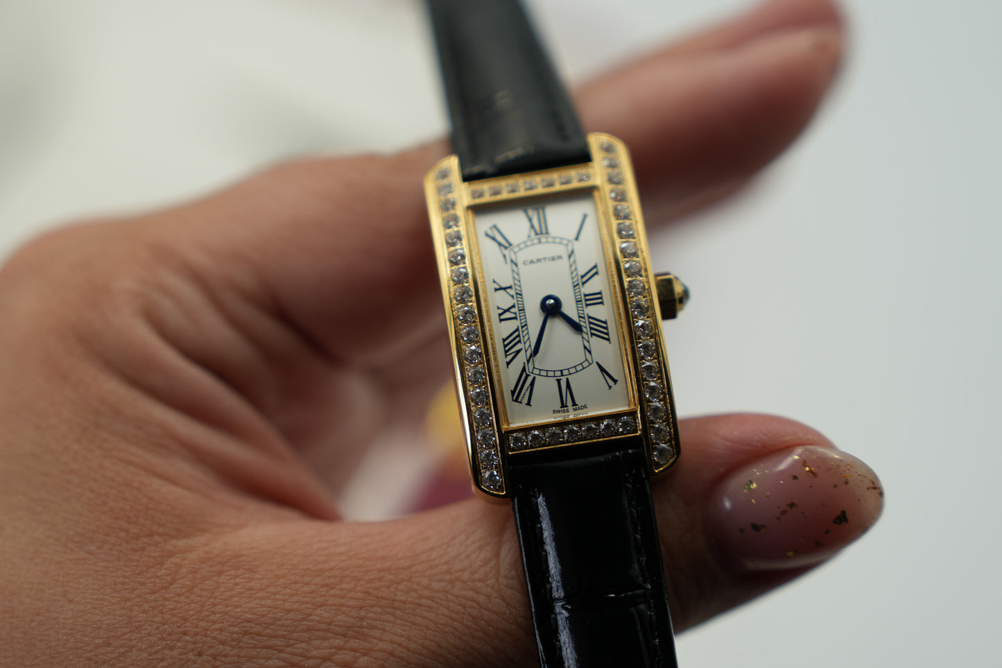 Small Square fashion luxury watch leather strap quartz watch gold color