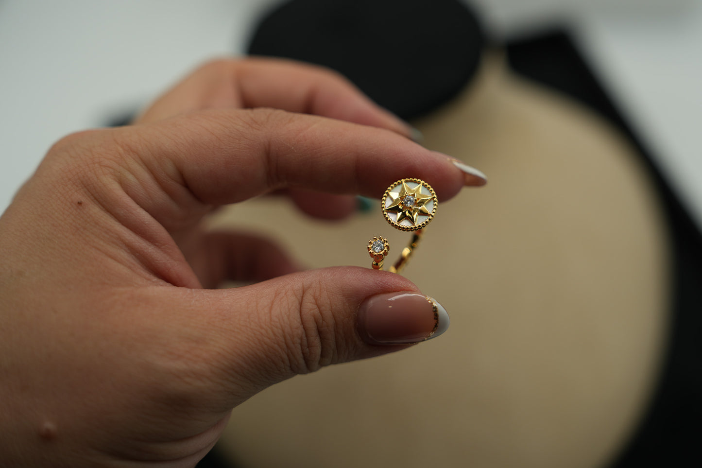 Celeste Day & Night ring 925 silver 18k gold plated open ring