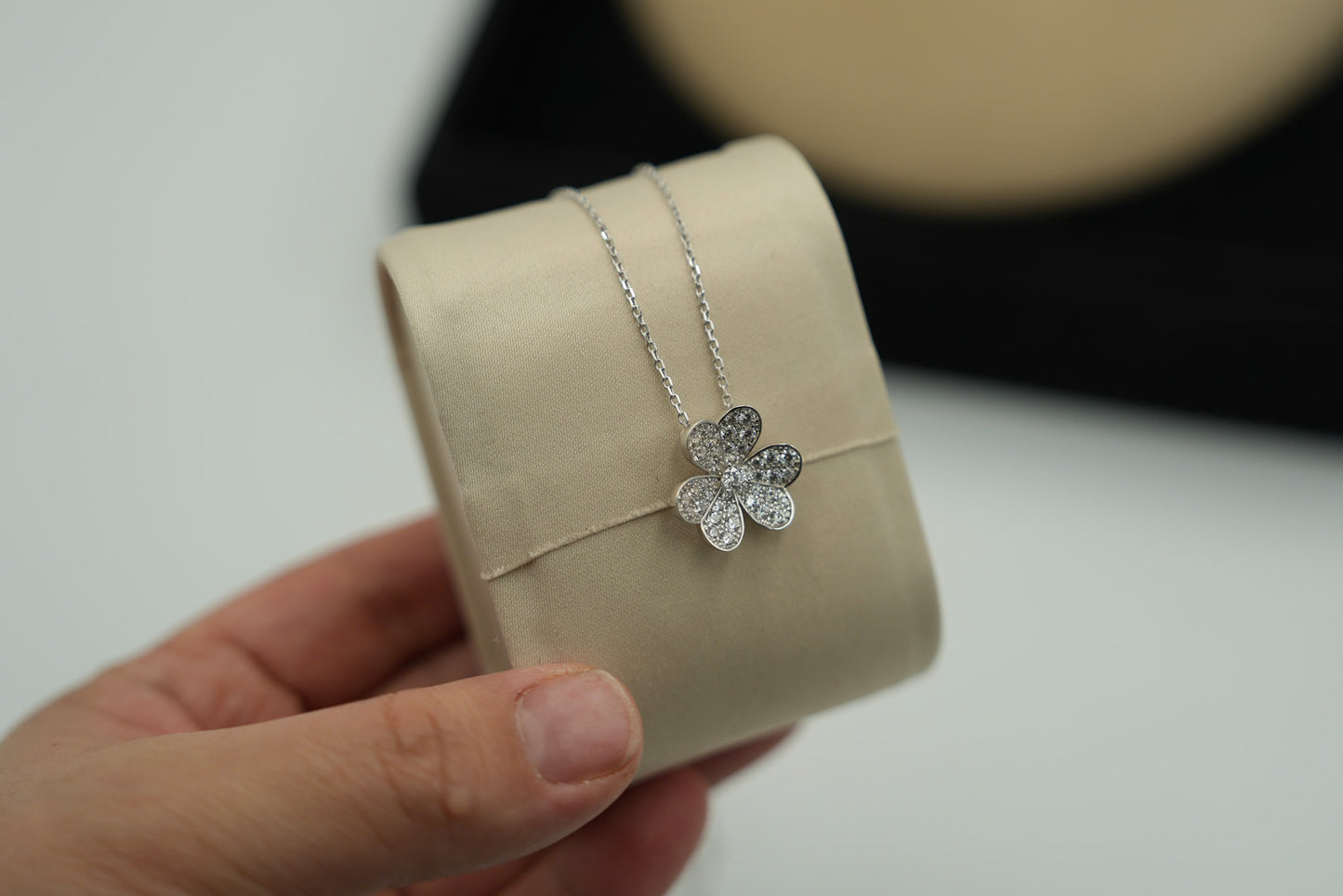 Frivole clover necklace 15mm clover size 925 silver 18k  gold plated