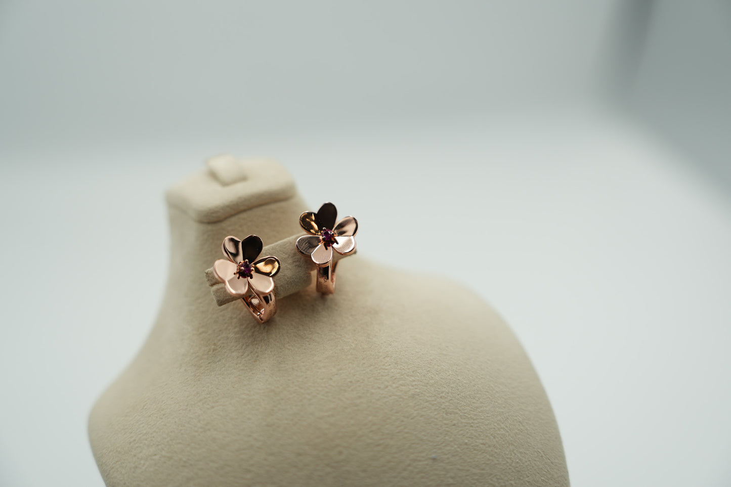 Frivole Clover earrings 925 silver 18k rose gold plated