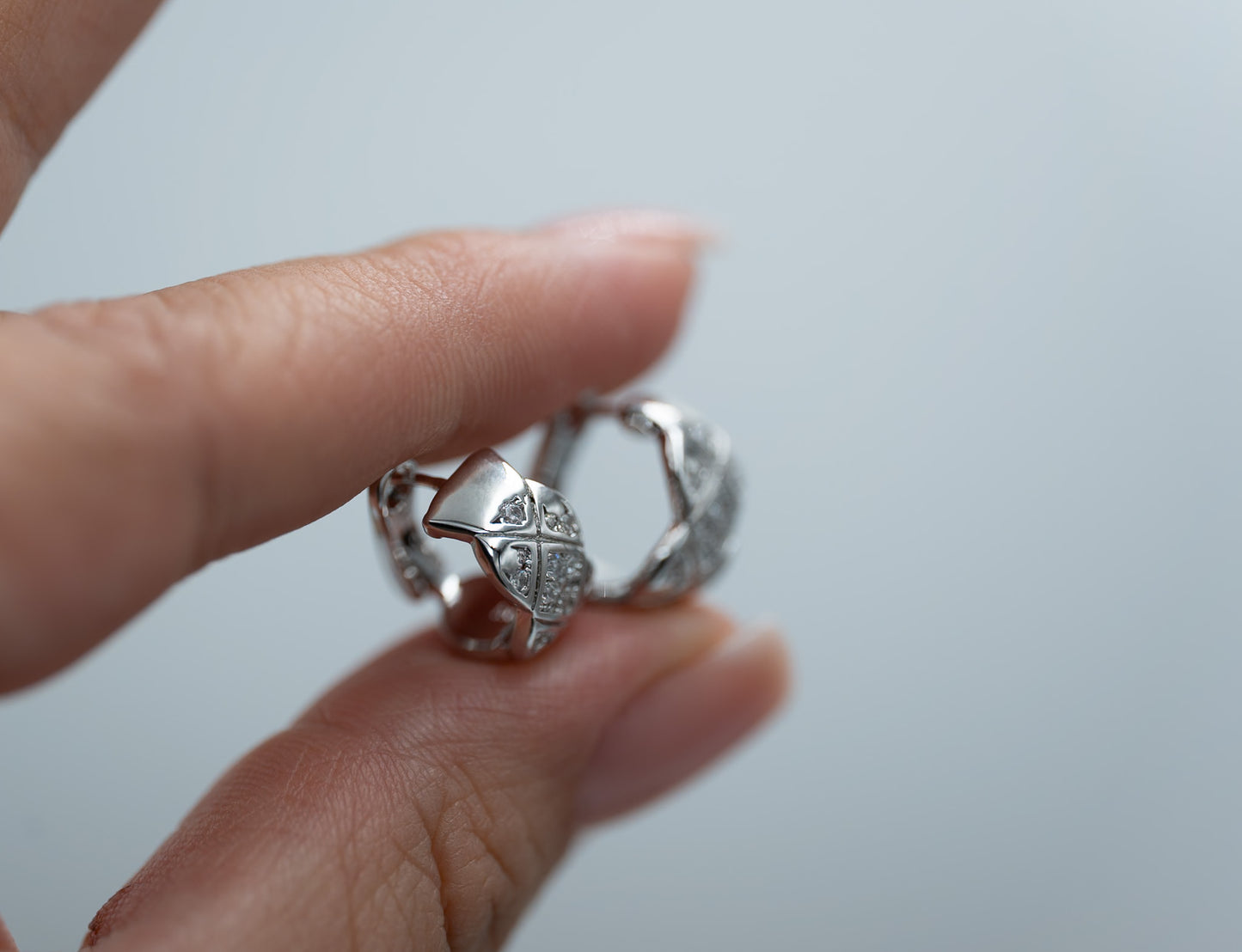 Coco Crush higgies earrings 925 silver 18k white gold plated