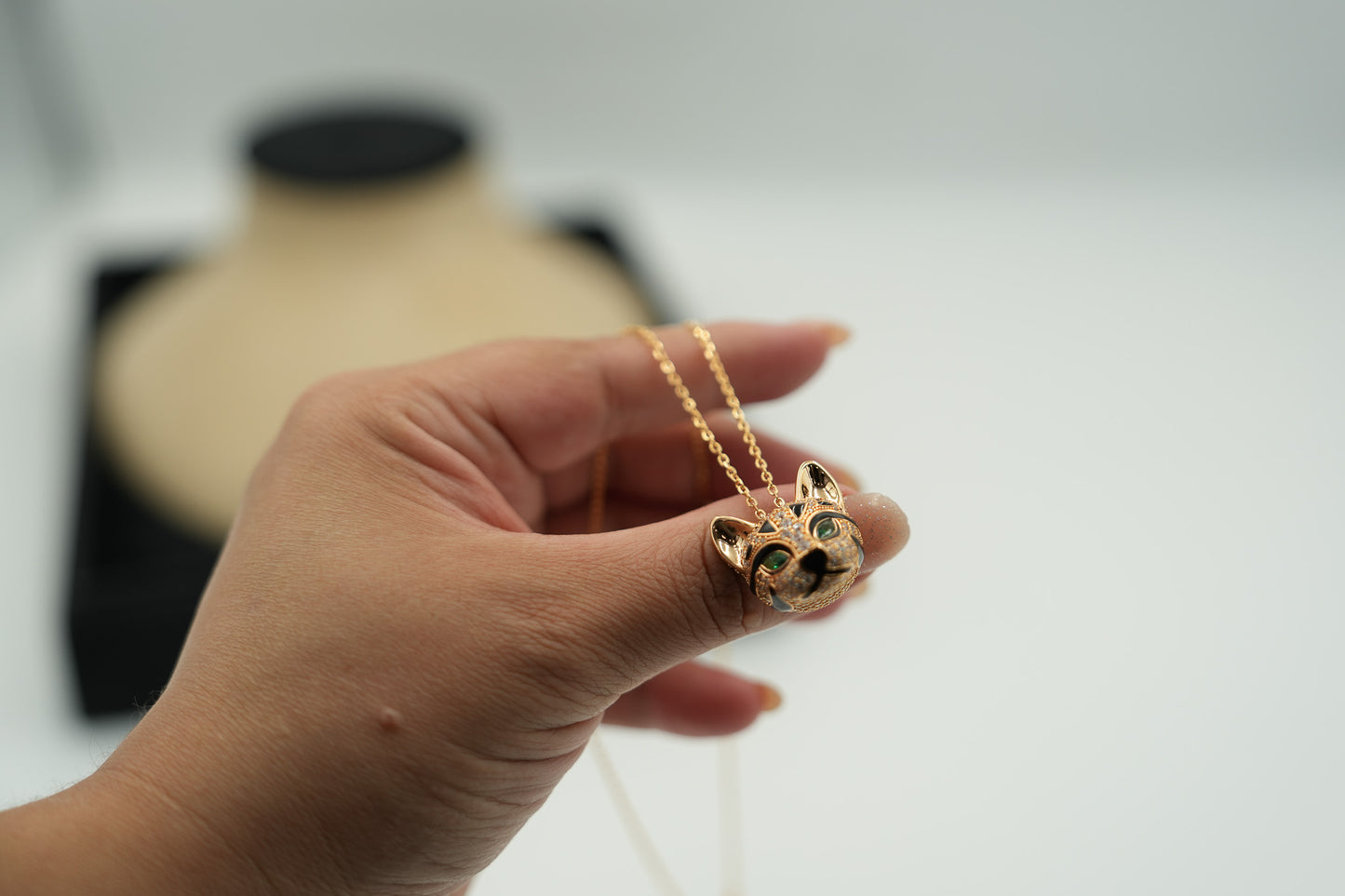 Luxury Cat necklace 925 silver 18k gold plated
