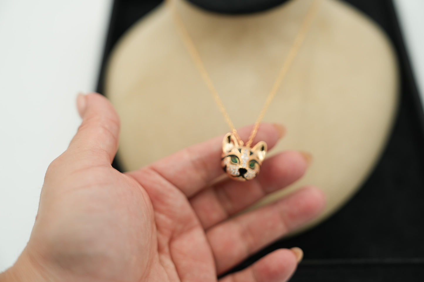 Luxury Cat necklace 925 silver 18k gold plated
