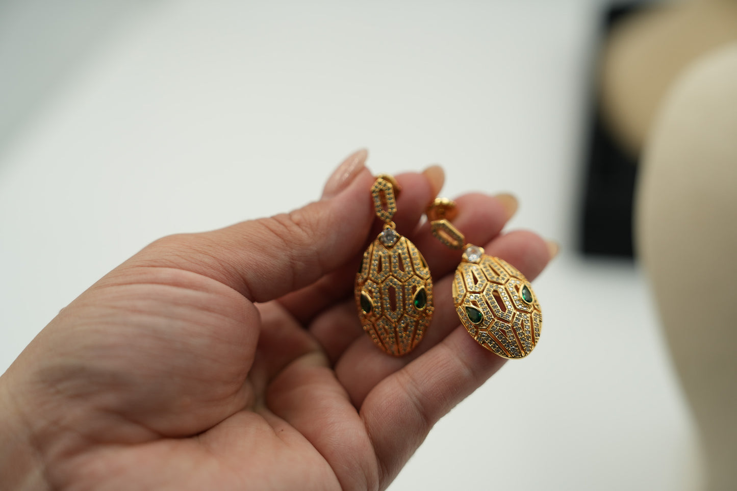 Snake head tassel earrings 925 silver 18k gold plated serpenti earrings