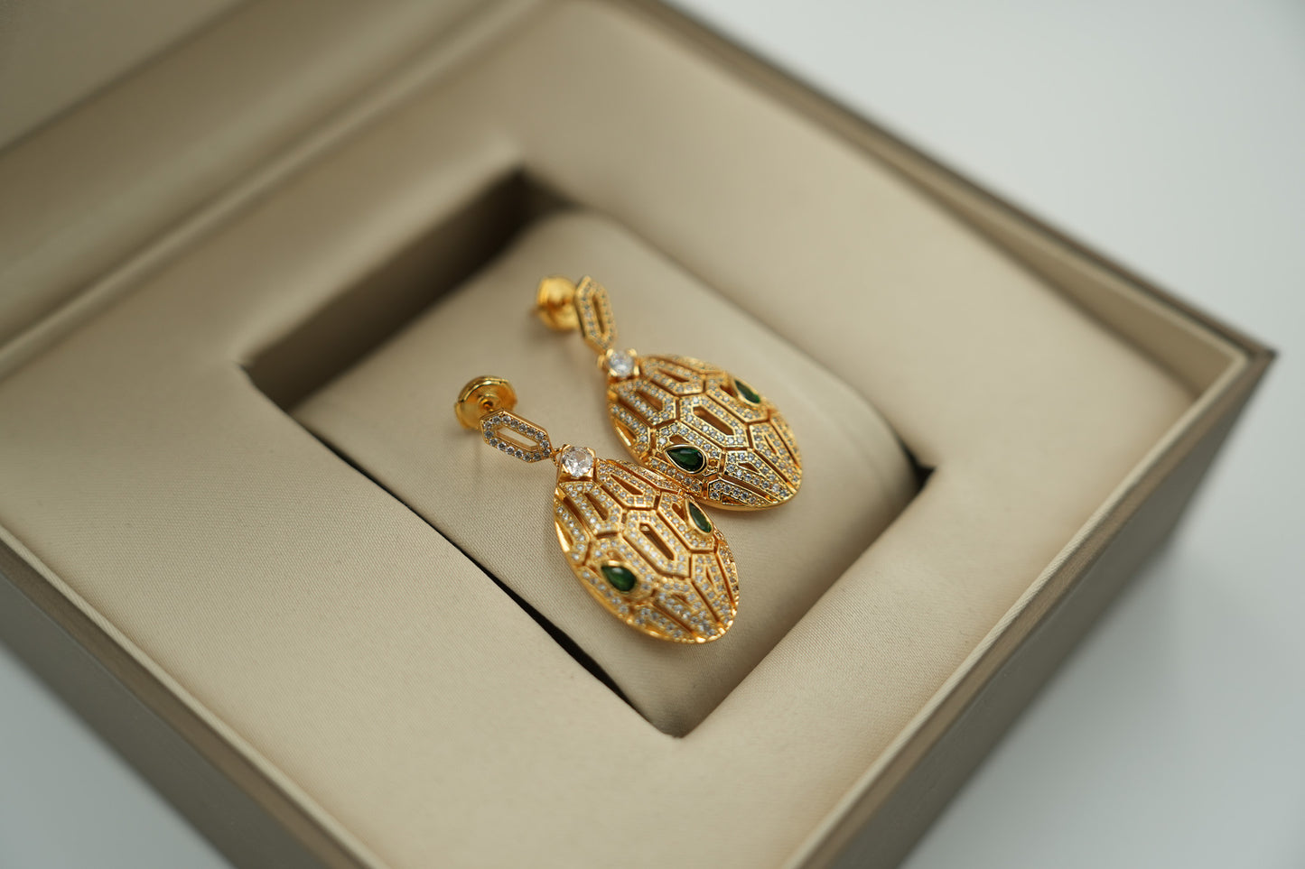 Snake head tassel earrings 925 silver 18k gold plated serpenti earrings