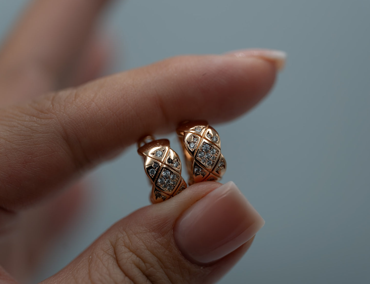 Coco Crush higgies earrings 925 silver 18k rose gold plated