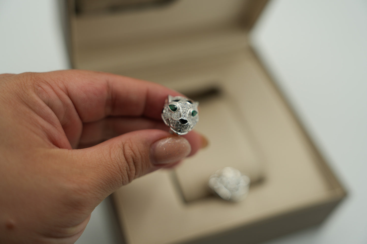 Panther head earrings 925 silver 18k gold plated