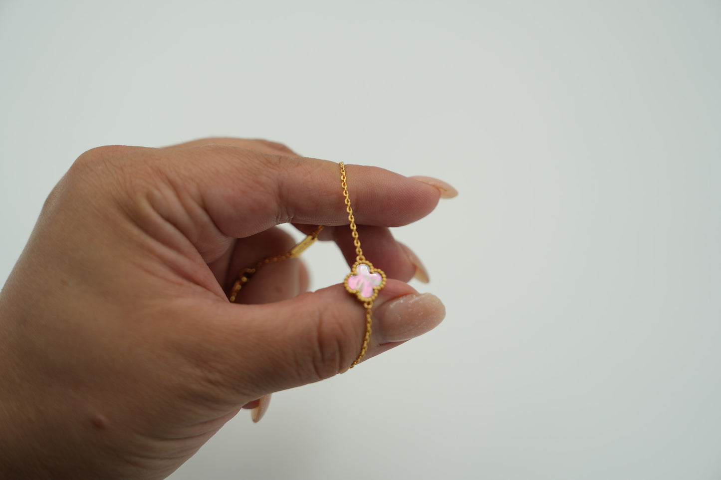 Sweet 10mm Onyx Clover bracelet 925 silver 18k gold plated