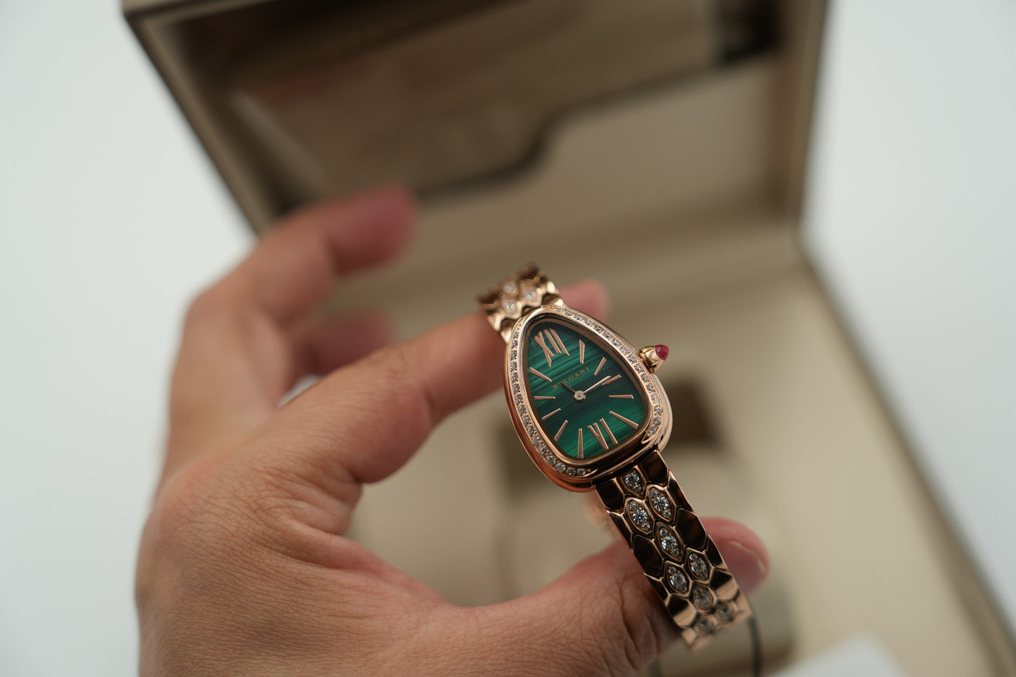 Green Dial Serpenti Watch Quartz Watch snake watch rose gold