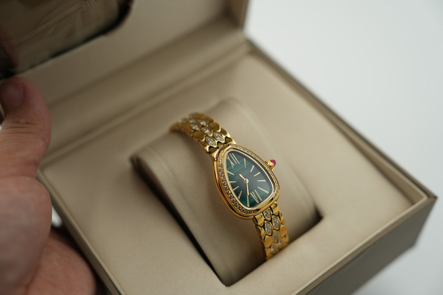 Green Dial Serpenti Watch Quartz Watch snake watch gold color CZ strap