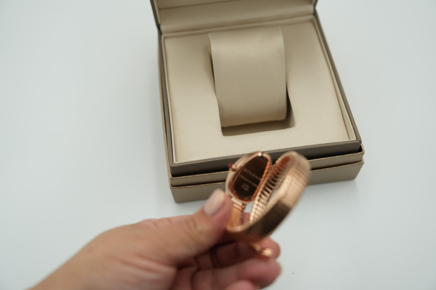 CZ white Dial Serpenti Watch  Quartz Watch snake watch rose gold color