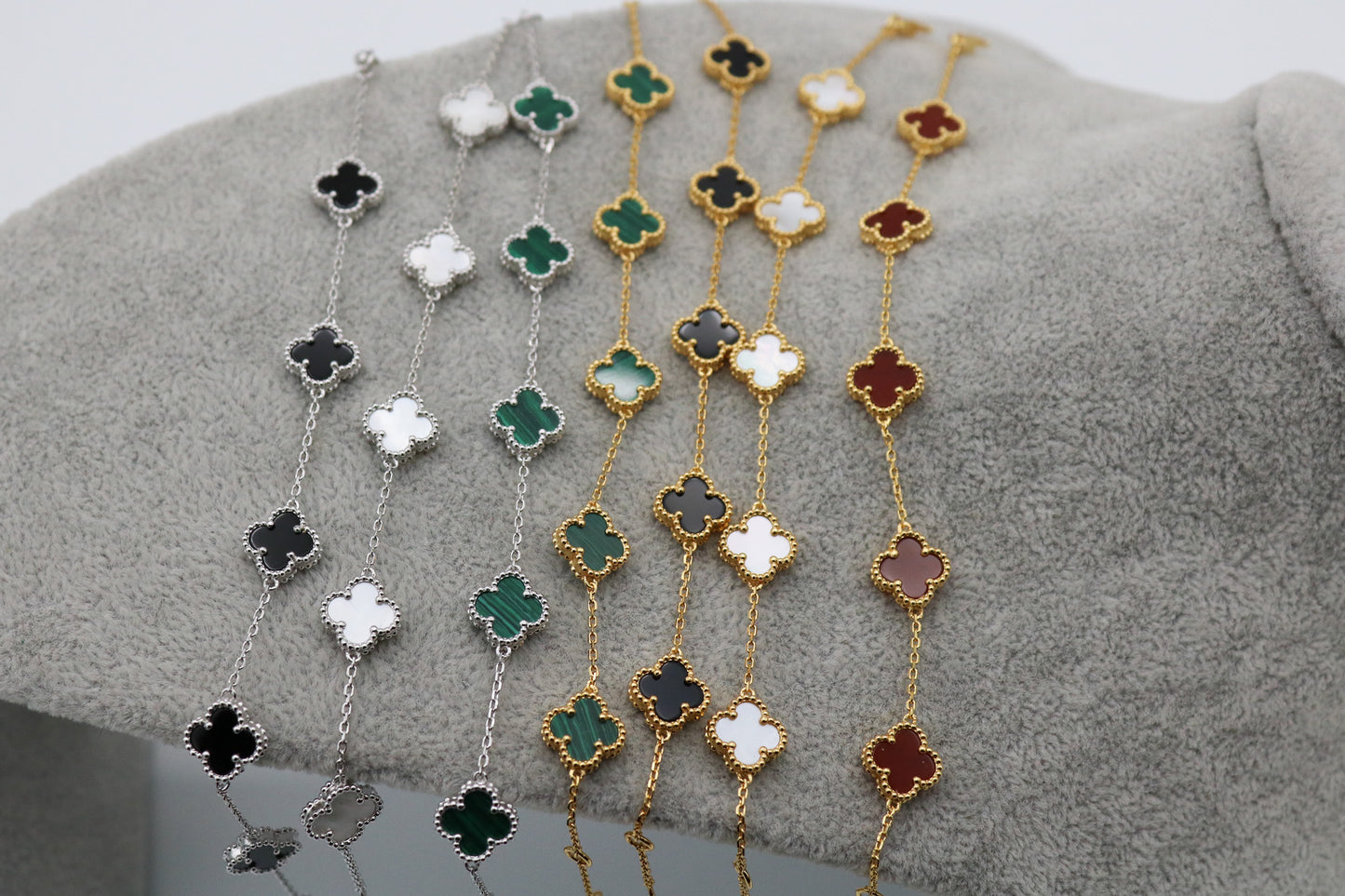 Sweet 10mm clover bracelet 925 silver 18k gold plated