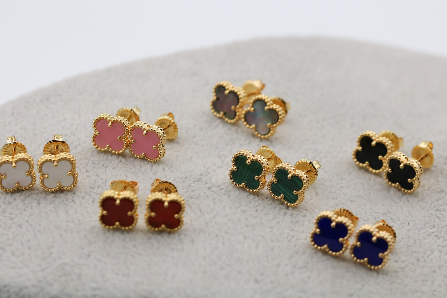 Sweet 10mm clover earrings 925 silver 18k gold plated