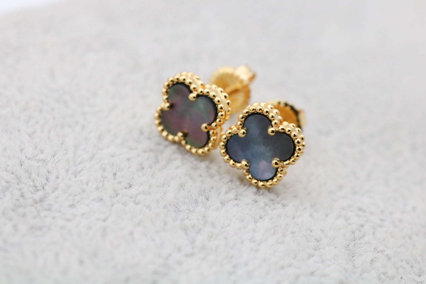 Sweet 10mm clover earrings 925 silver 18k gold plated