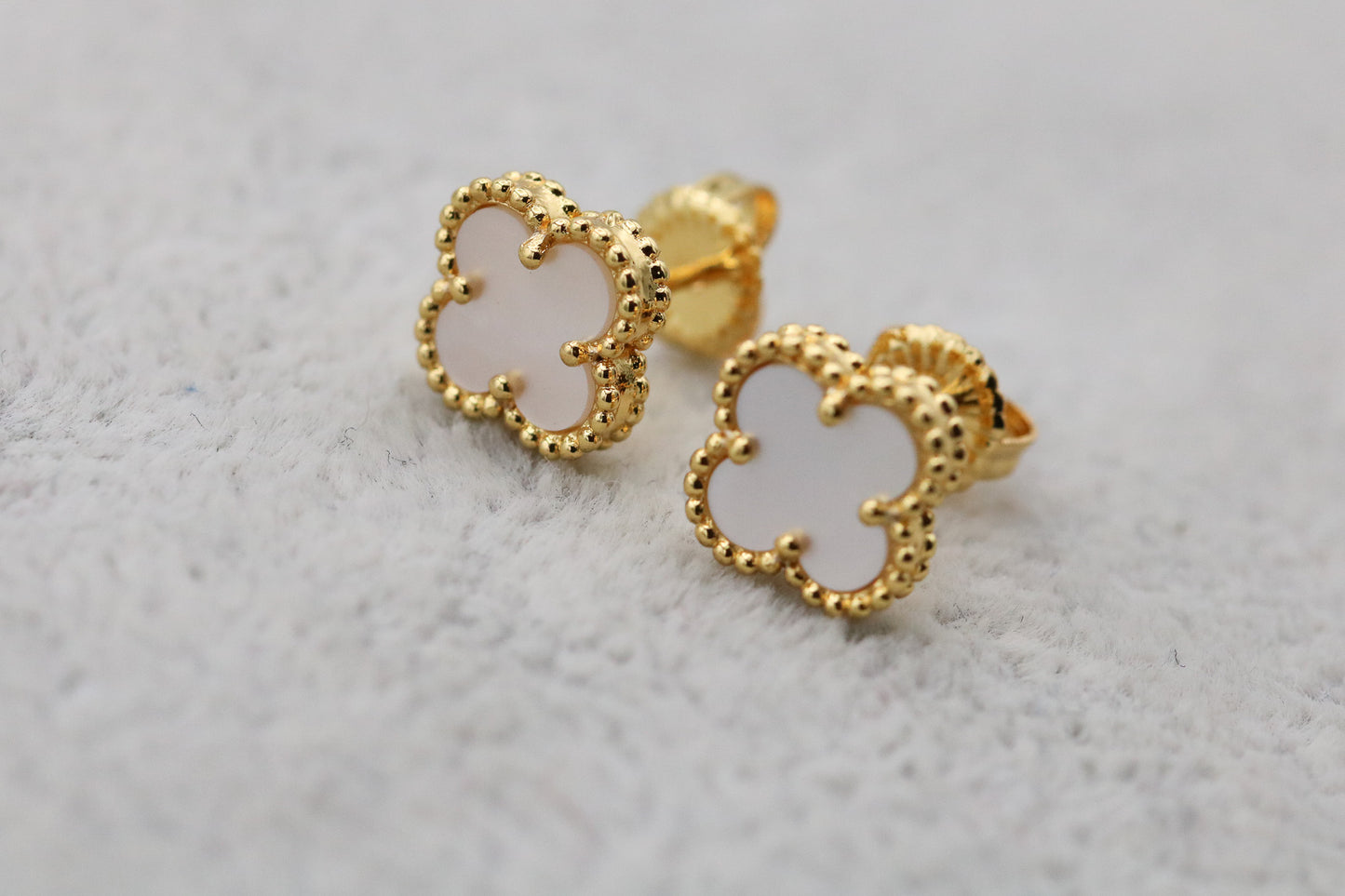 Sweet 10mm clover earrings 925 silver 18k gold plated