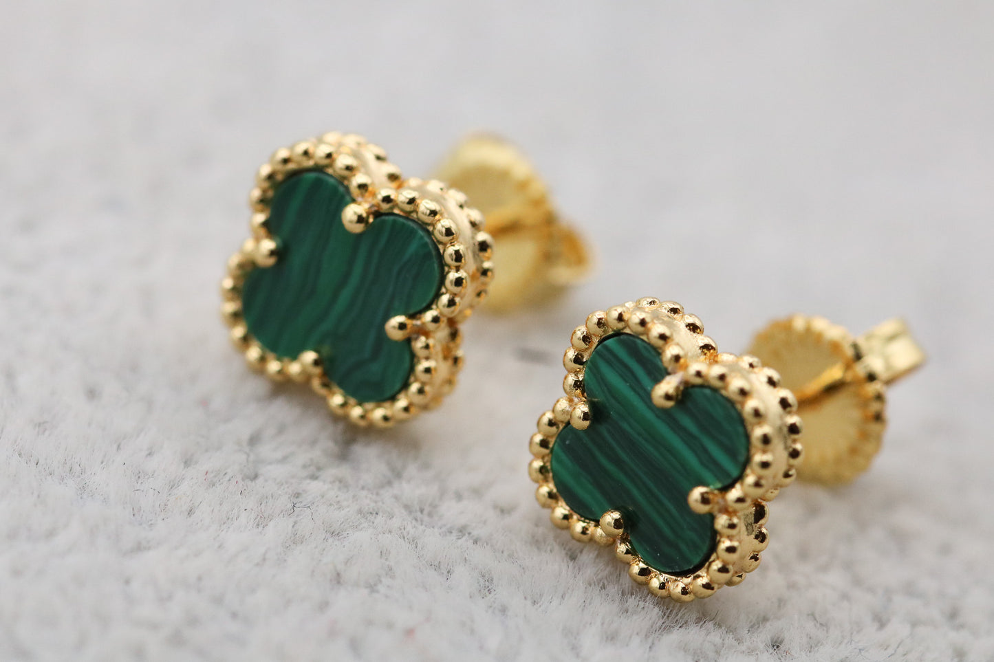 Sweet 10mm clover earrings 925 silver 18k gold plated