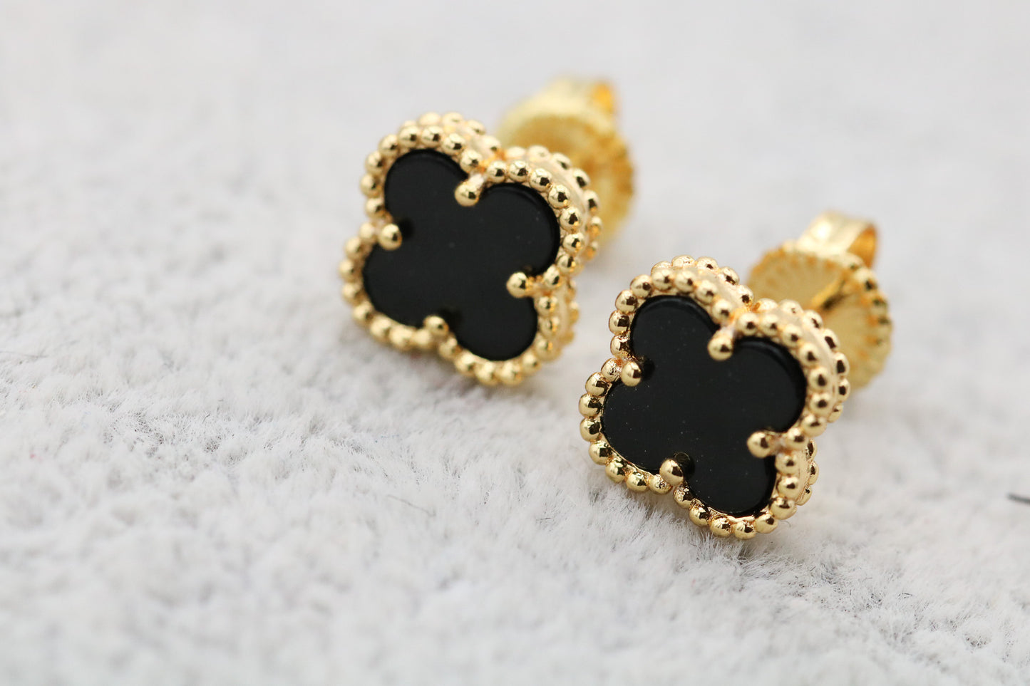 Sweet 10mm clover earrings 925 silver 18k gold plated