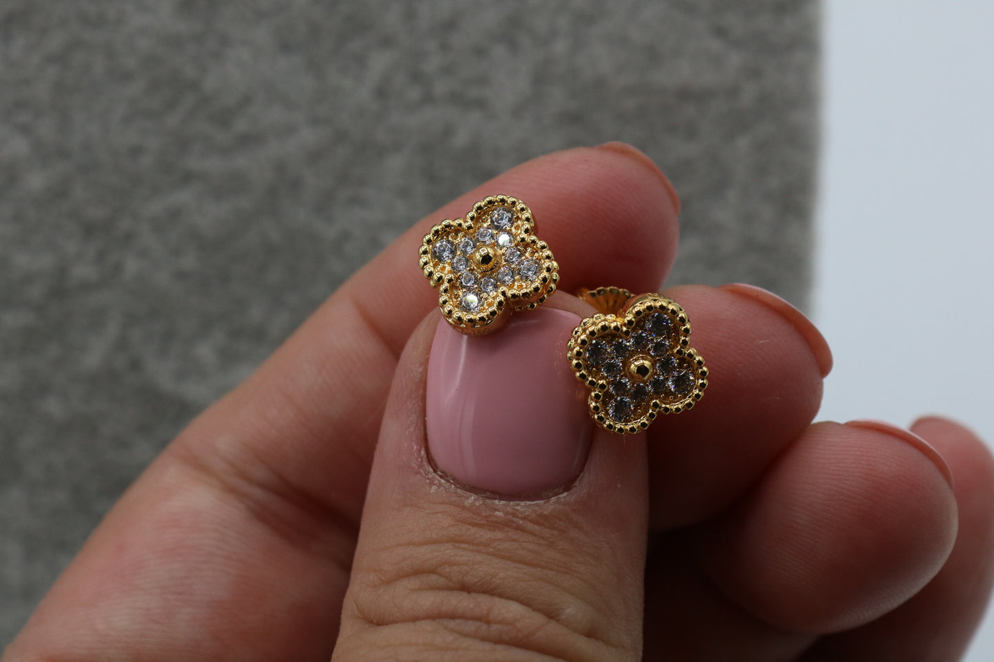 Sweet 10mm clover earrings 925 silver 18k gold plated