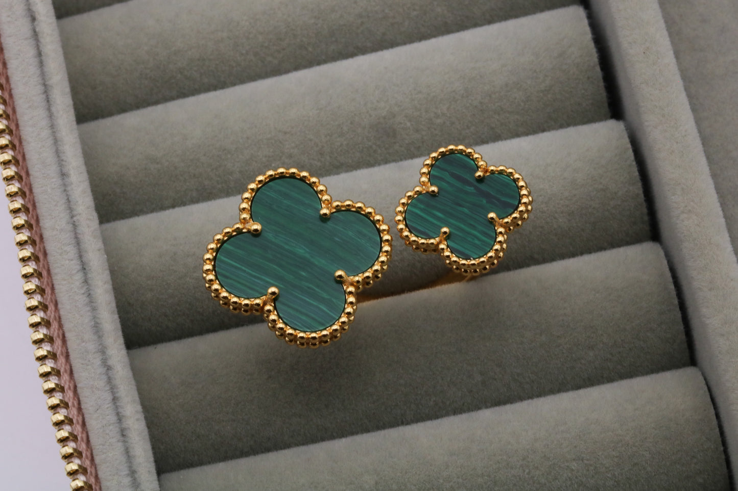 Gemstone Clover Open ring 925 silver 18k gold plated open ring