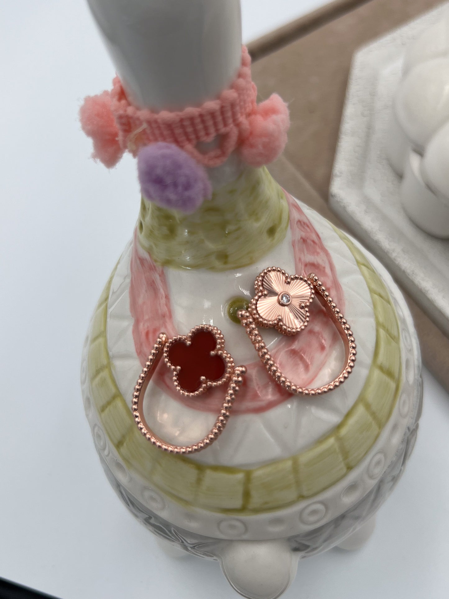 Guillioche & Carnelian Reversible ring 925 silver 18k rose gold plated