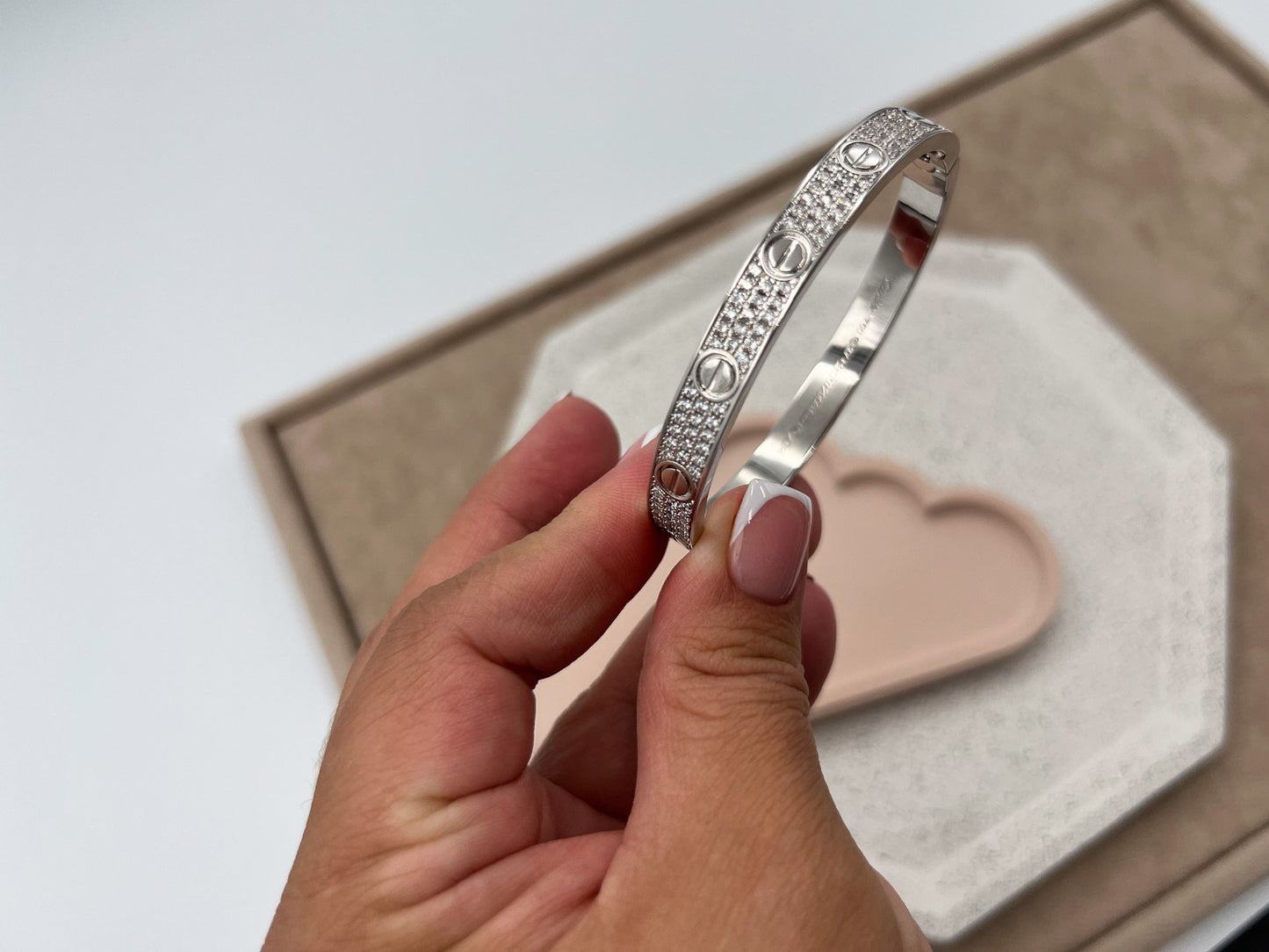Fashion CZ bangle bracelet 925 silver 18k gold plated