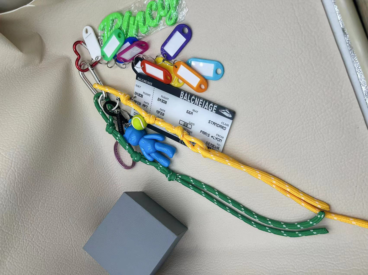 Rodeo Bling Bag charm & Key Chain blue  bear charm