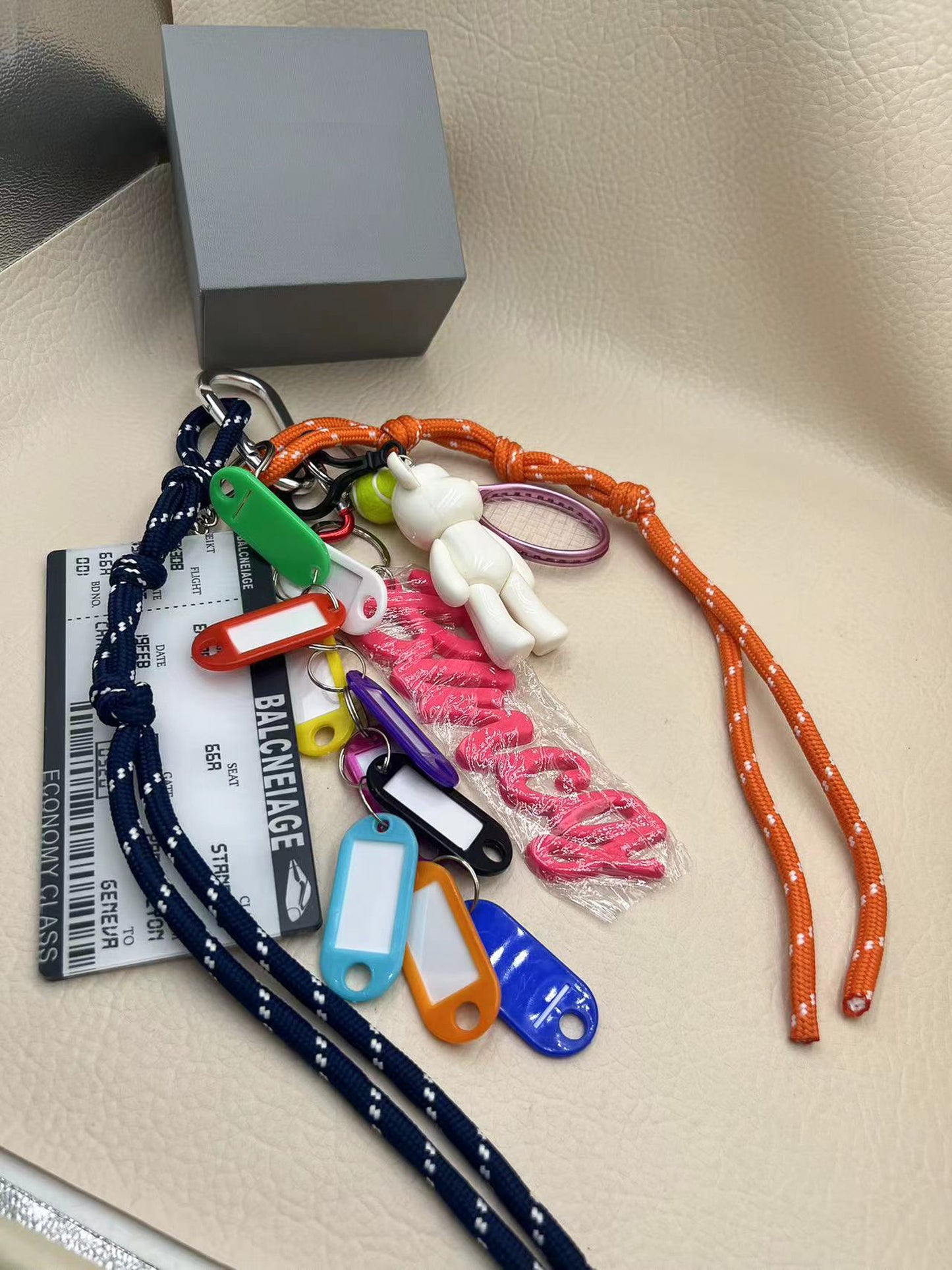 Rodeo Bling Bag charm & Key Chain white bear charm