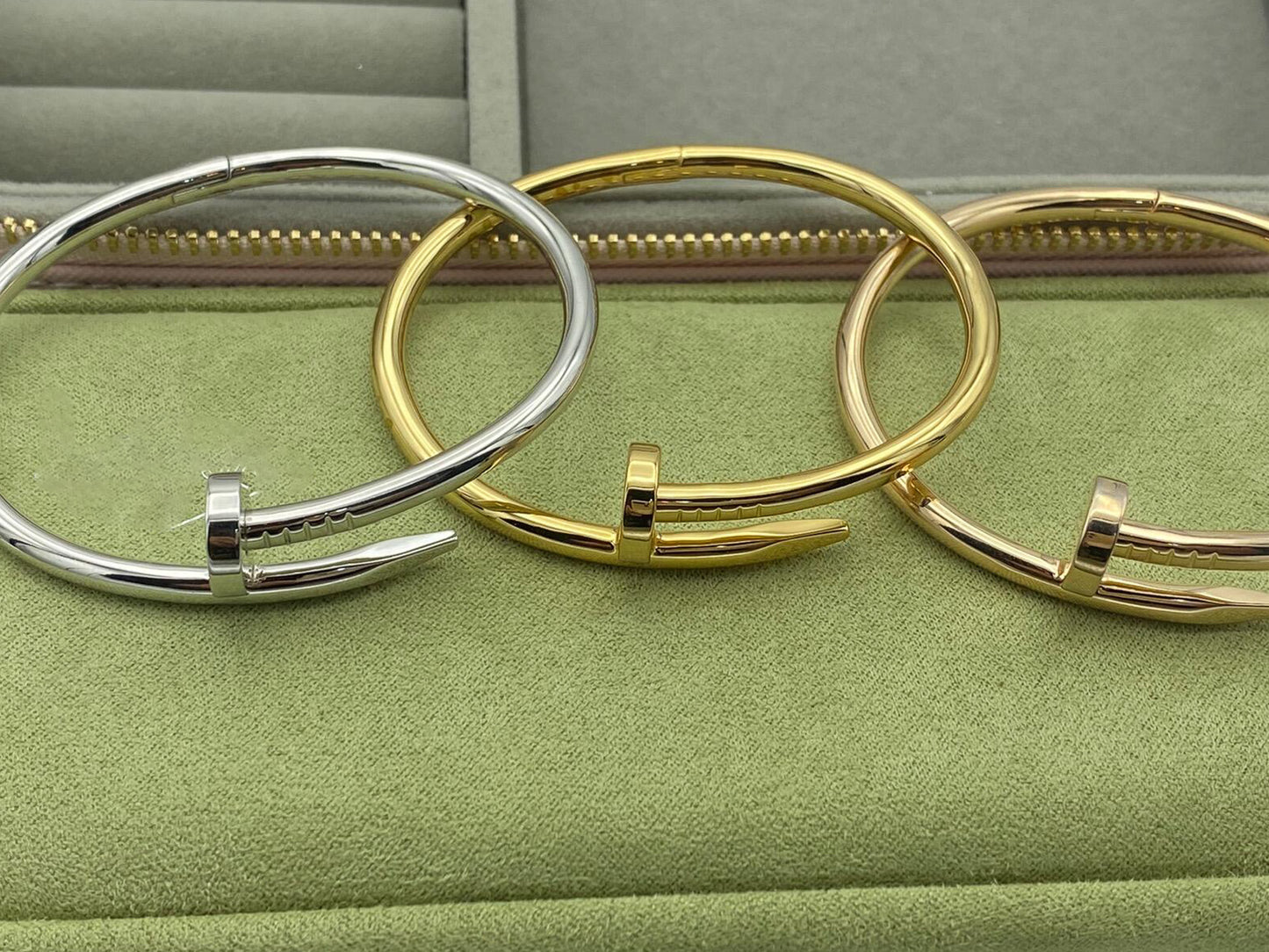 Fashion Nail bangle bracelet 925 silver 18k gold plated