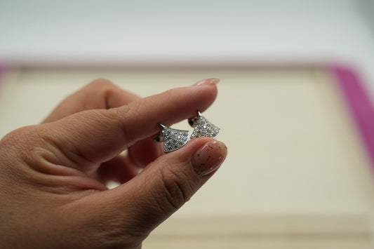 Divas Dream earrings 925 silver 18k white gold plated studs