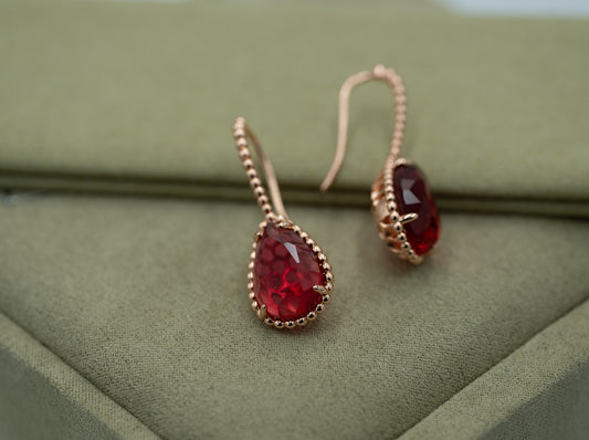 Boucheron teardrop earrings 925 silver 18k rose  gold plated