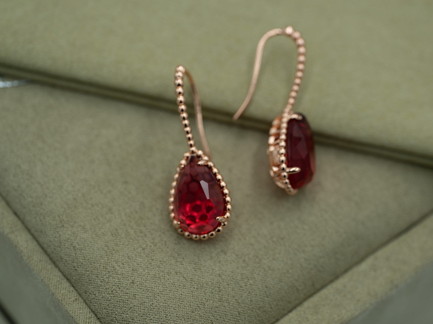 Boucheron teardrop earrings 925 silver 18k rose  gold plated