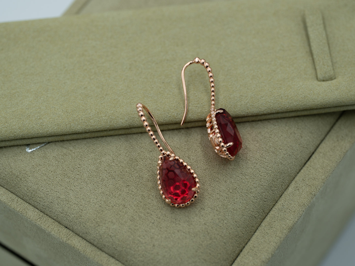 Boucheron teardrop earrings 925 silver 18k rose  gold plated