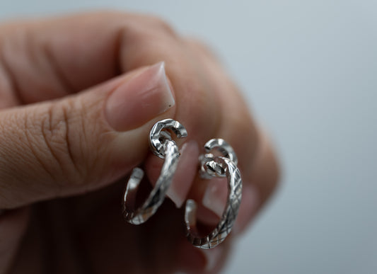 Coco Crush hoop earrings 925 silver 18k white gold plated