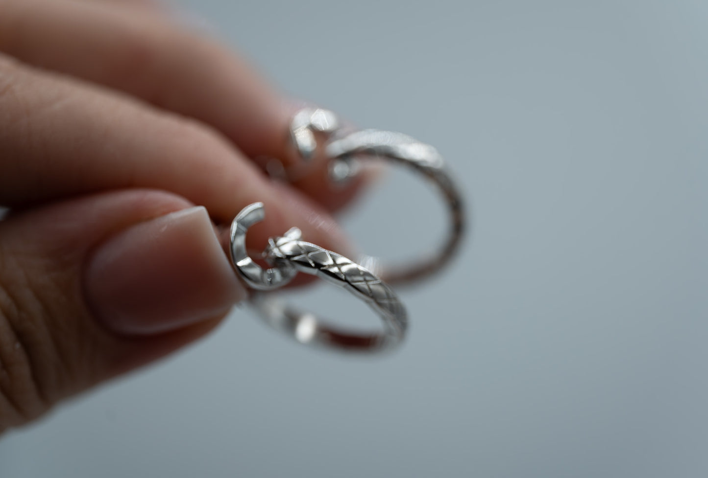 Coco Crush hoop earrings 925 silver 18k white gold plated