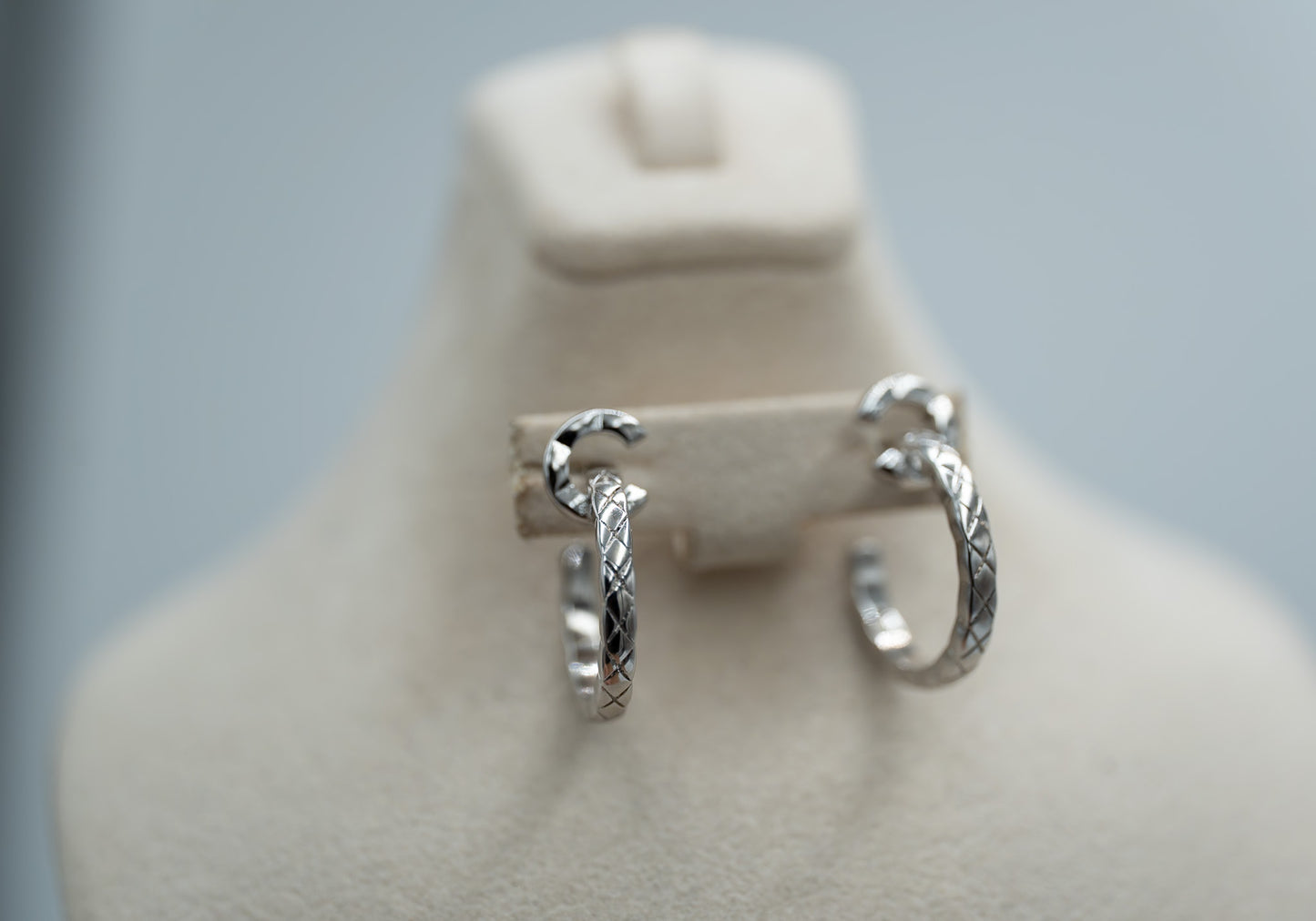 Coco Crush hoop earrings 925 silver 18k white gold plated
