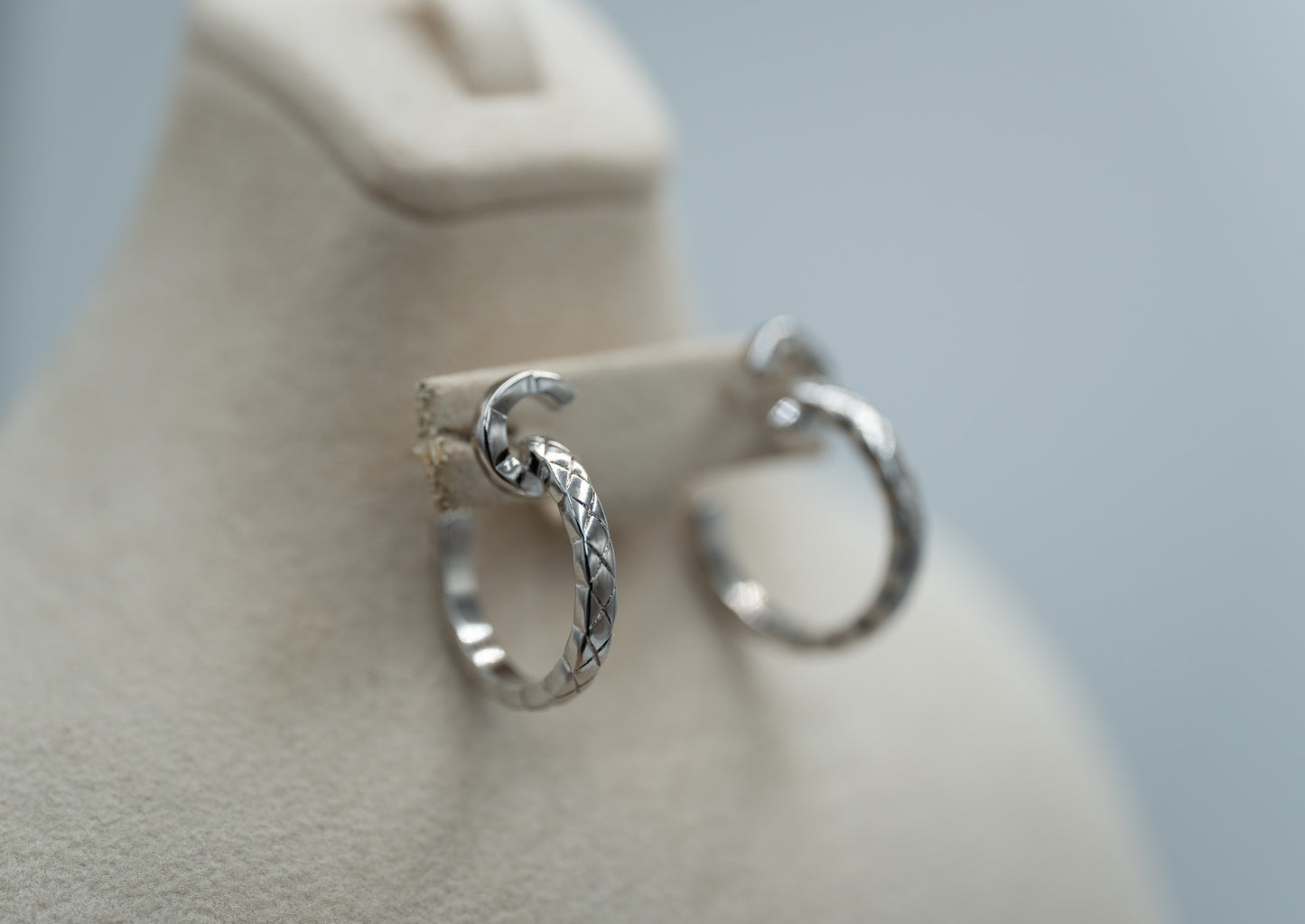 Coco Crush hoop earrings 925 silver 18k white gold plated