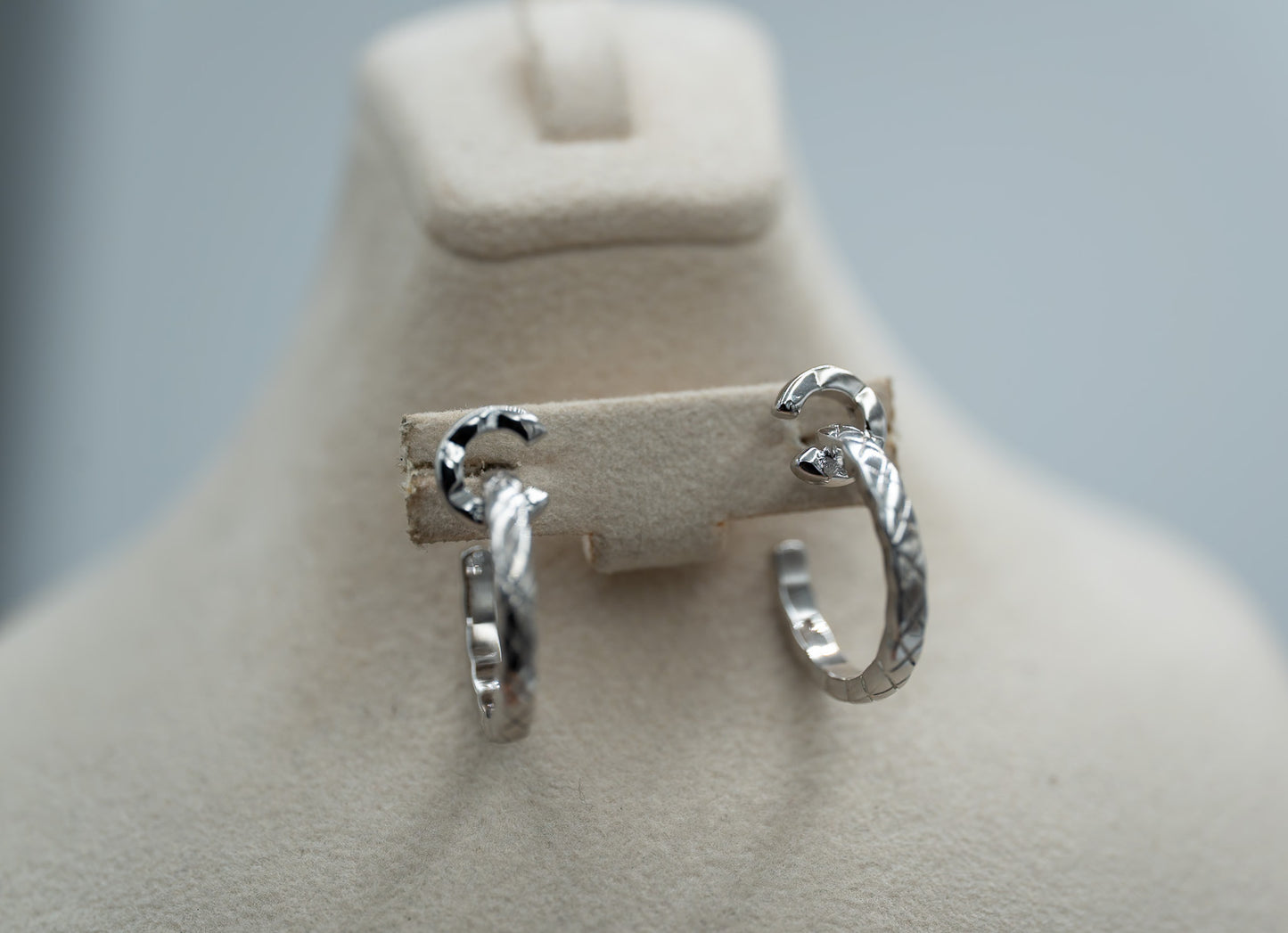 Coco Crush hoop earrings 925 silver 18k white gold plated