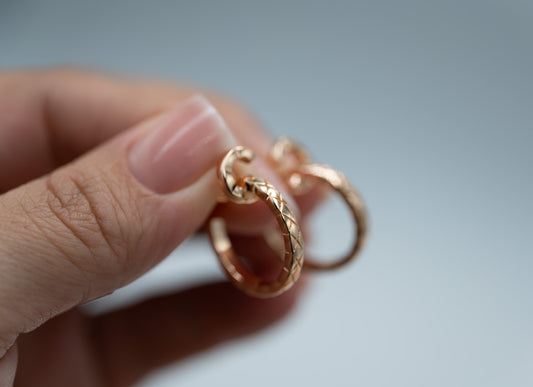 Coco Crush hoop earrings 925 silver 18k rose gold plated