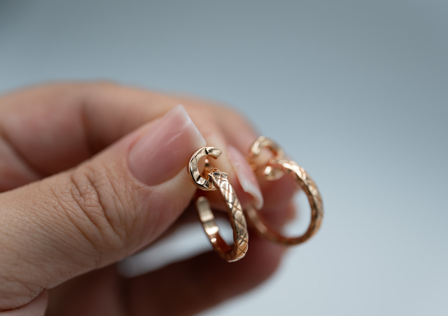 Coco Crush hoop earrings 925 silver 18k rose gold plated