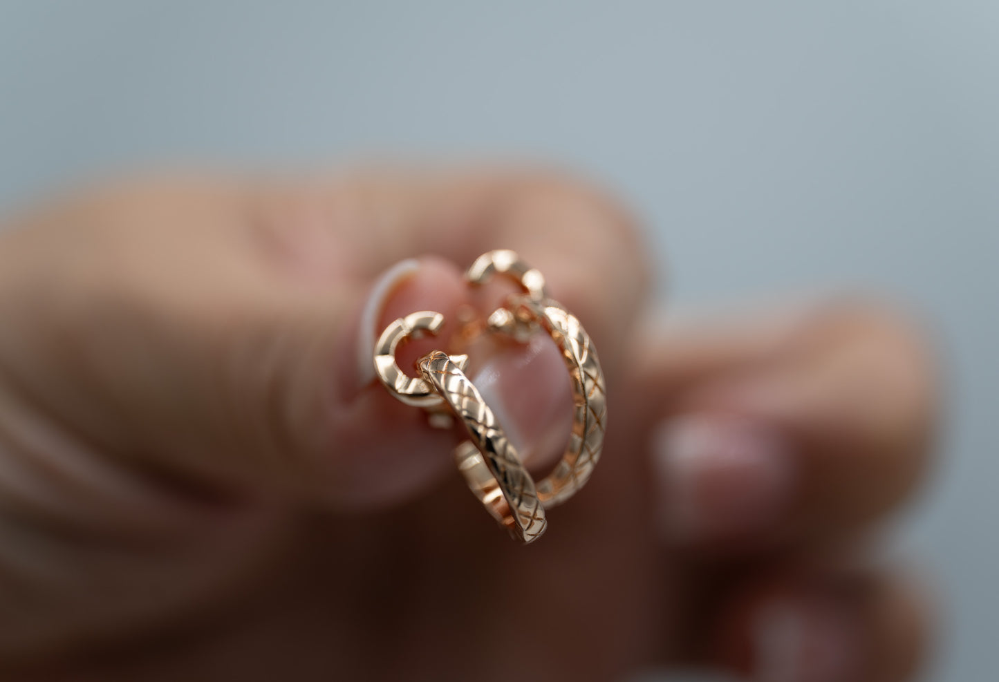 Coco Crush hoop earrings 925 silver 18k rose gold plated