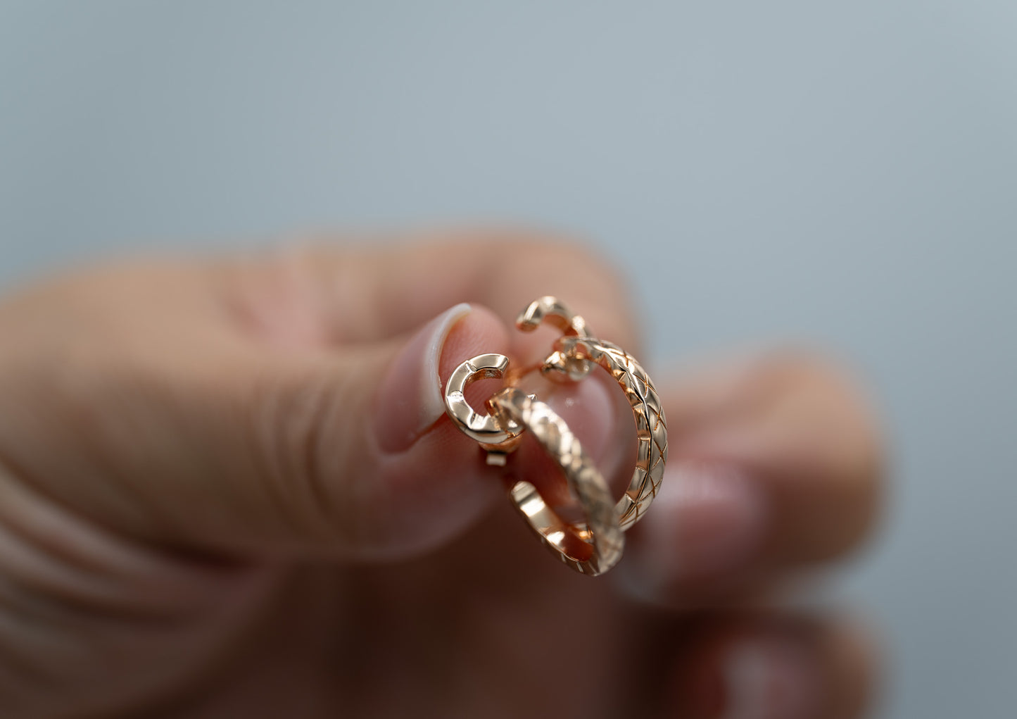 Coco Crush hoop earrings 925 silver 18k rose gold plated