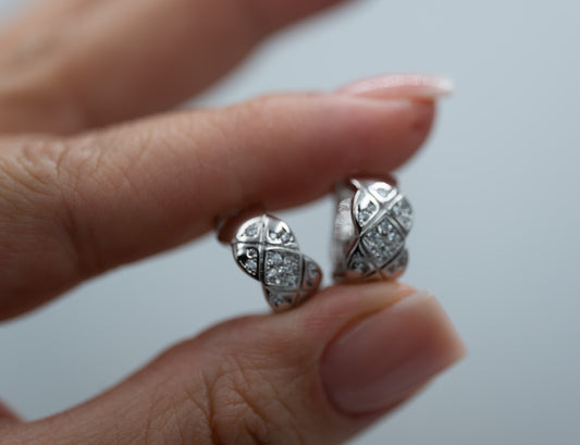 Coco Crush higgies earrings 925 silver 18k white gold plated